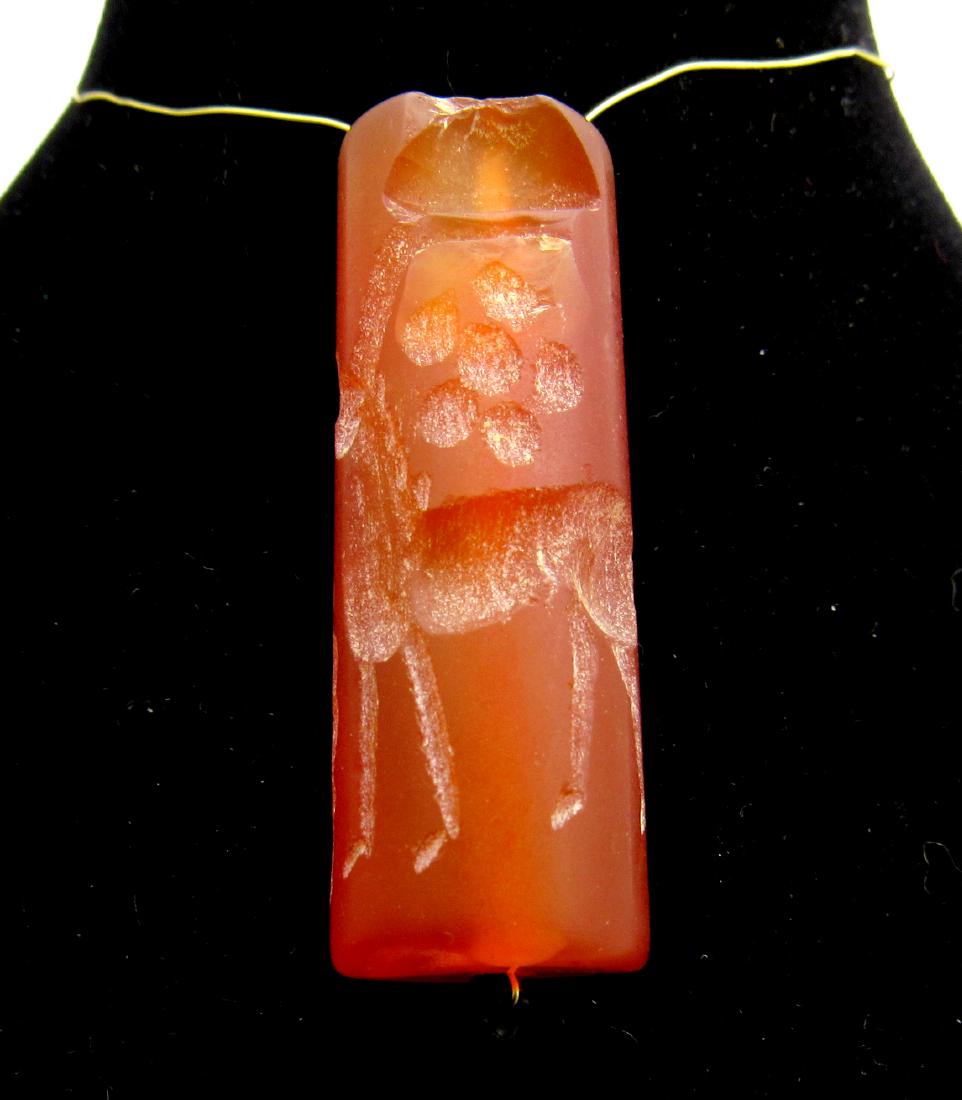 Middle Eastern Tribal Carnelian pendant depicting (1 of 2)