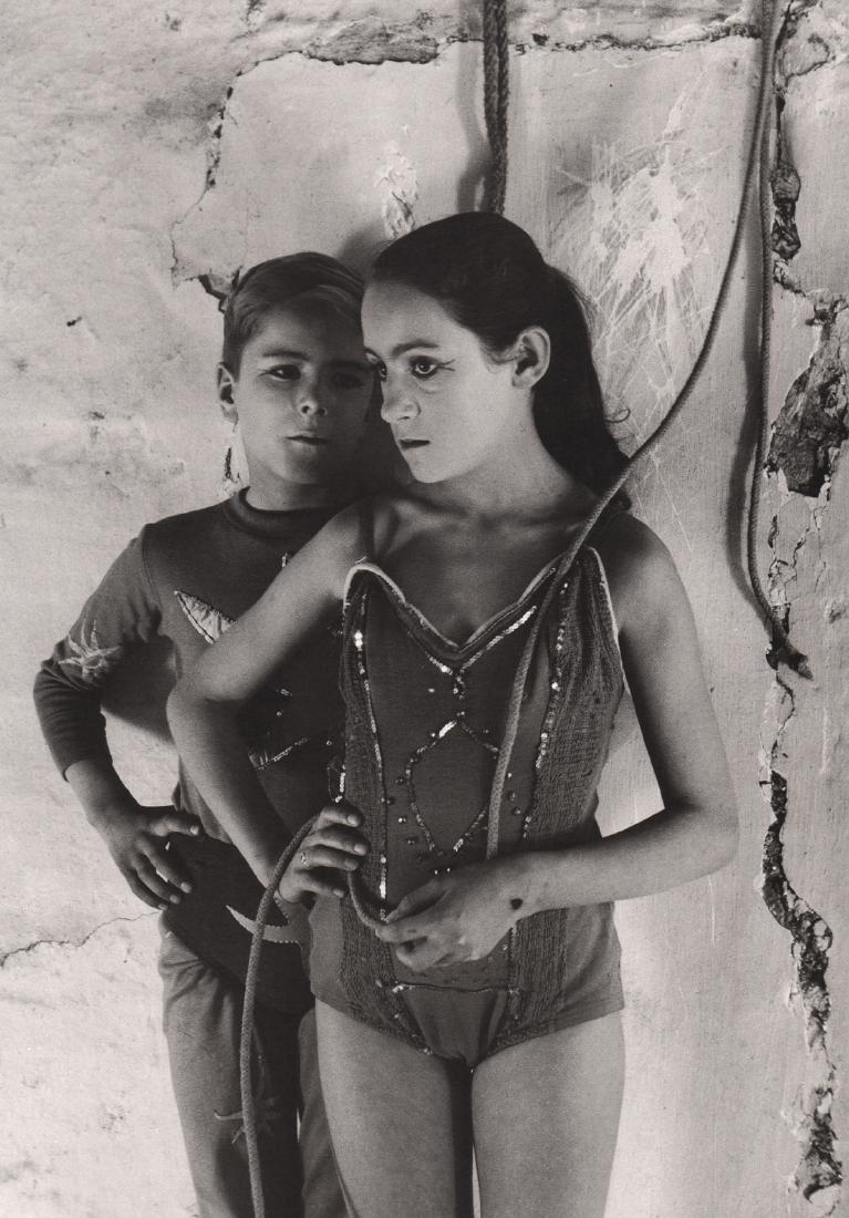 LUCIEN CLERGUE - Young Acrobats: Artist: LUCIEN CLERGUE Print Title: Young Acrobats Medium: Photo-lithograph Printing Date: 1980 Printed in France Image Size: 10 X 14 inches Lucien Clergue August 14, 1934 – November 15, 2014) was a