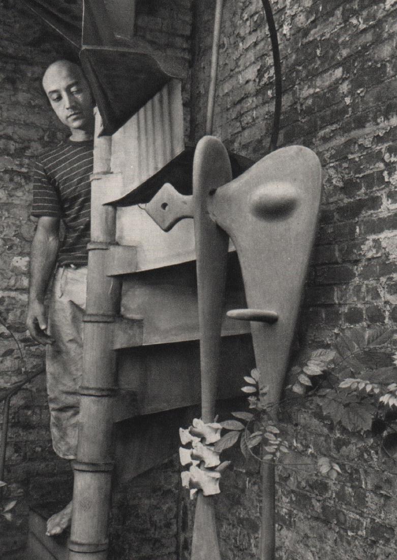 ANDRE KERTESZ - Noguchi, New York, 1945: Artist: ANDRE KERTESZ Print Title: Noguchi, New York, 1945 Medium: Sheet-Fed Gravure Printing Date: 1972 Printed in France Image size approx. 4 x 5.25 inches Andre Kertesz(1894-1985) born Kertesz Ando