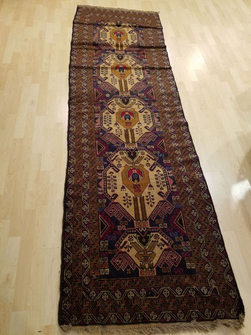 Classic Persian Hand Knotted Tribal Runner Rug 9.1x2.6 (1 of 4)
