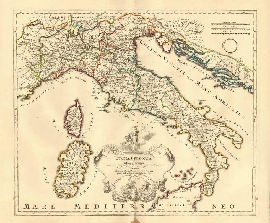 Homann: Antique Map of Italy, 1720 (1 of 2)