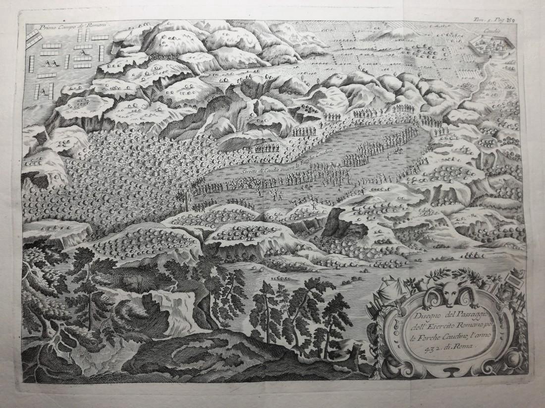 Antique Map of Roman Army, Forche Caudine, 16th-17th C (1 of 5)