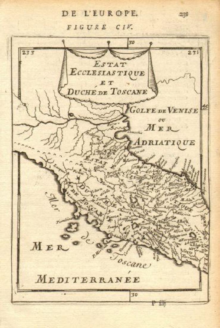 Mallet: Antique Map of Central Italy, Papal States 1683 (1 of 2)