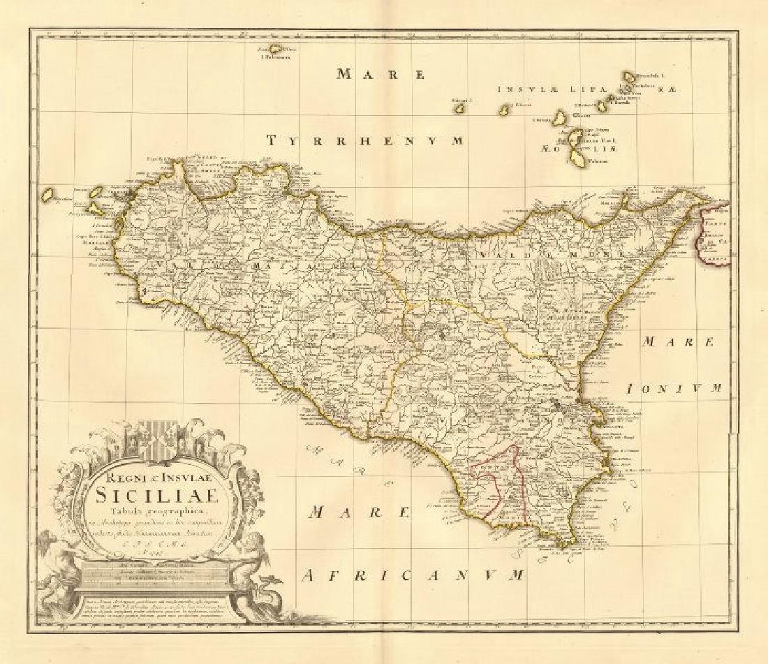 Homann: Antique Map of Sicily Kingdom/Islands, 1747 (1 of 2)