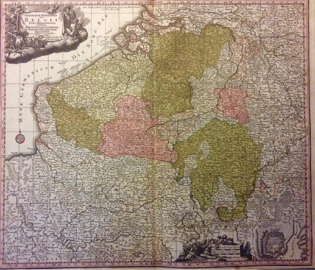 Seutter: Antique Map of Belgium, 1740 (1 of 1)