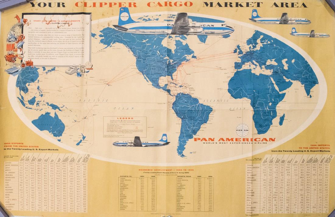 PanAM: Vintage Pictorial World Map, 1957 (1 of 1)
