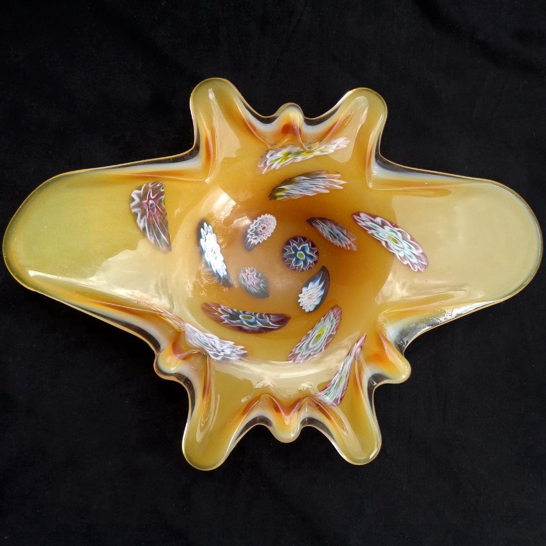 Fratelli Toso Murano Opalescent Millefiori Glass Bowl (1 of 4)