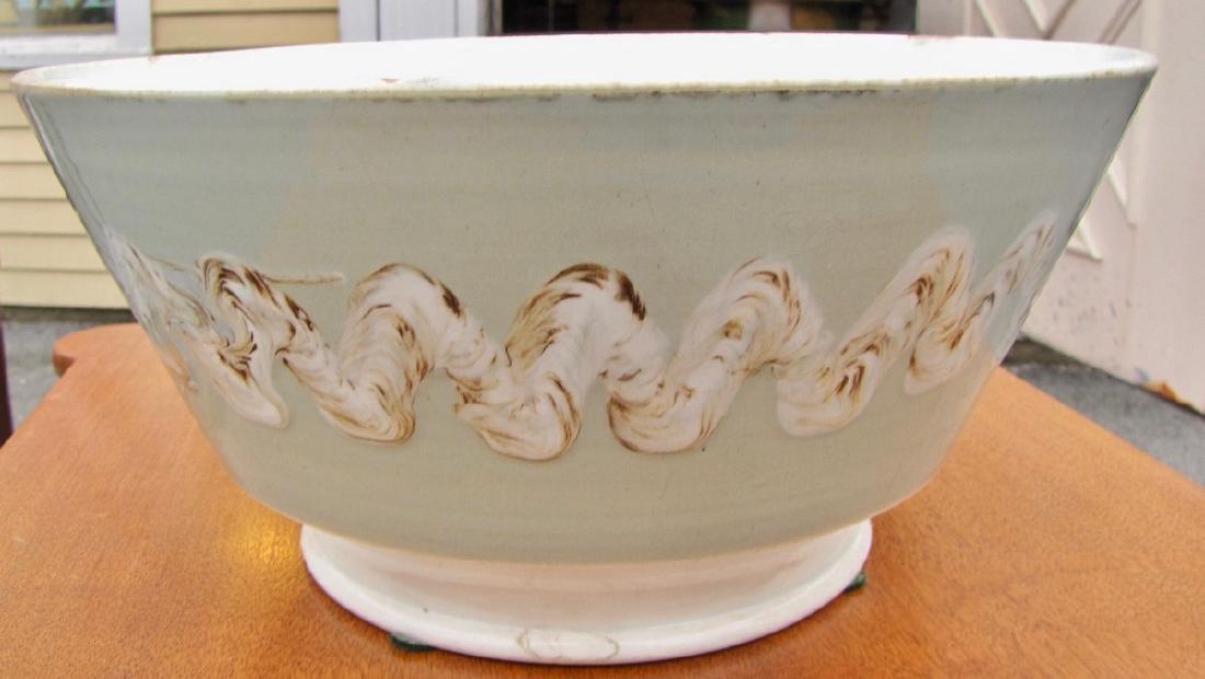 Large Mocha Bowl with Earthworm Decoration, Celadon (1 of 5)