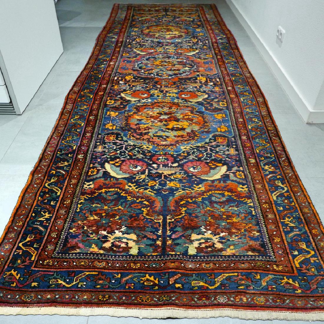 Rare Hand knotted Bakhtiar Gulfarangh Rug 13.1x4.4 (1 of 10)