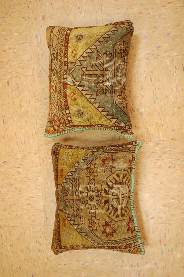 2 Fine Turkish Melas Antique Rug Pillows 1.2x1.5 (1 of 6)