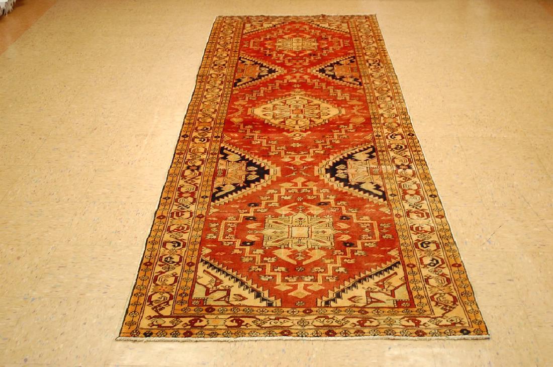 Detailed Animal Design Fine Persian Heriz Rug 3.6x10.9 (1 of 8)