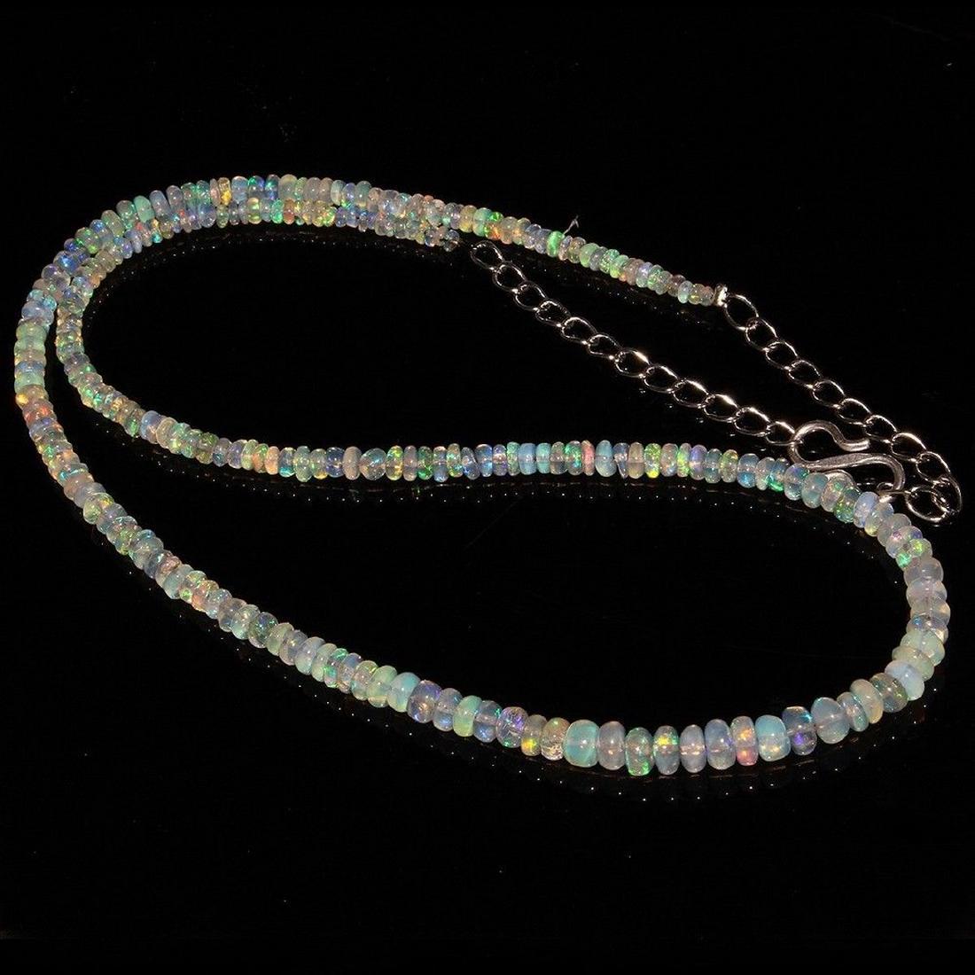 Sterling Silver Ethiopian Opal Bead Necklace, 34ctw (1 of 3)