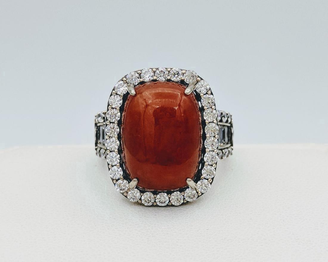 Sterling Silver Jasper and Cubic Zirconia Ring (1 of 5)