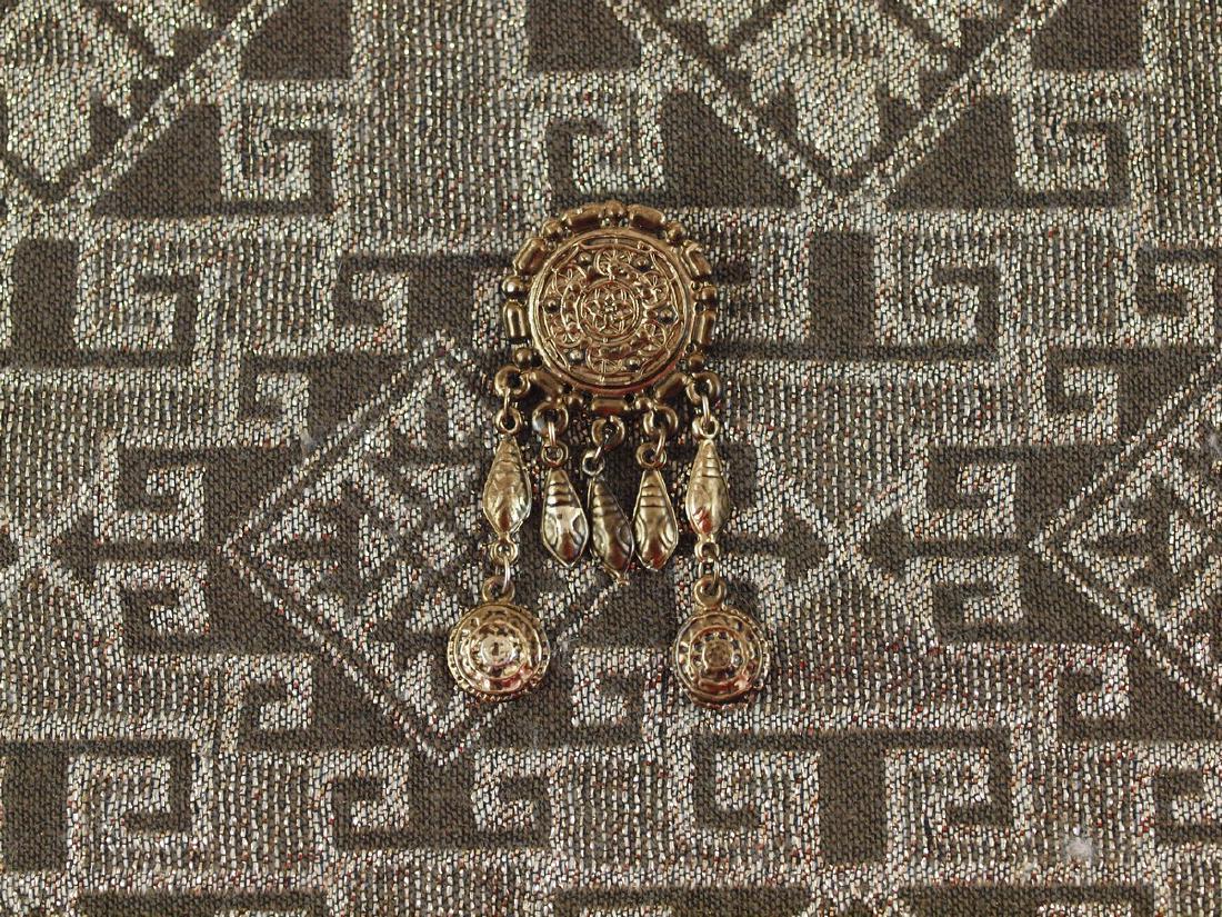 Vintage Brass Brooch Richly Decorated, 1920s (1 of 5)