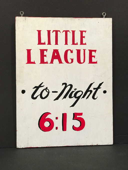 Little League Sign, Mid 20th Century