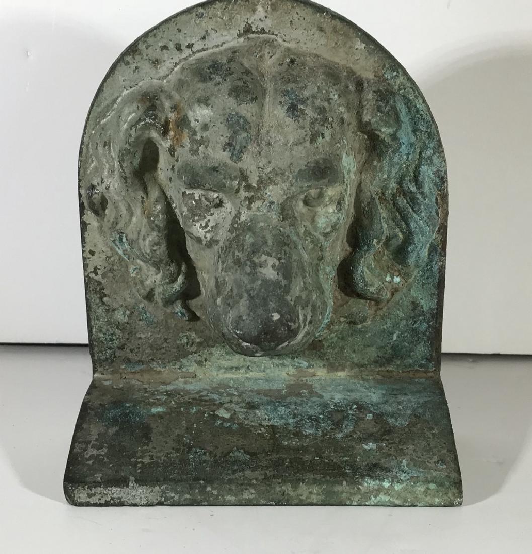 Bronze Dog Door Stop 20th Century: Door stop Dog's head appears to be bronze 6" tall 4.5 lbs 20thc Please note that this lot has a confidential reserve. When you leave a bid in advance of the auction, submit your maximum. The bidder wh