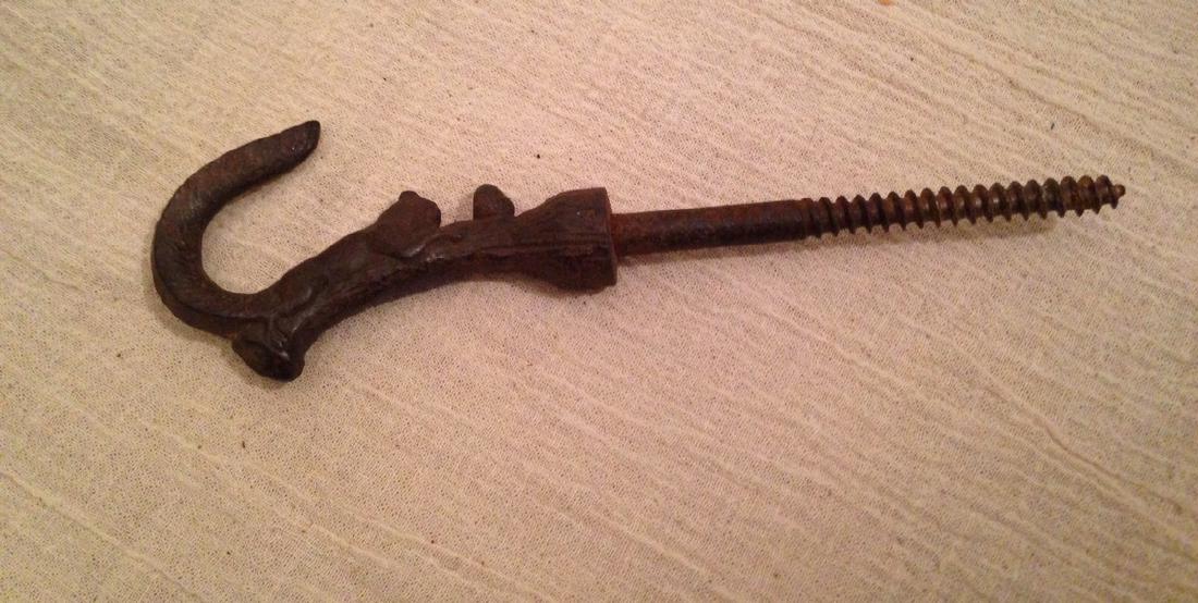 Figural Squirrel Cast Iron Hook 19th Century (1 of 5)