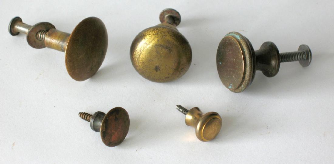 Group of Five Vintage Brass Knobs (1 of 1)