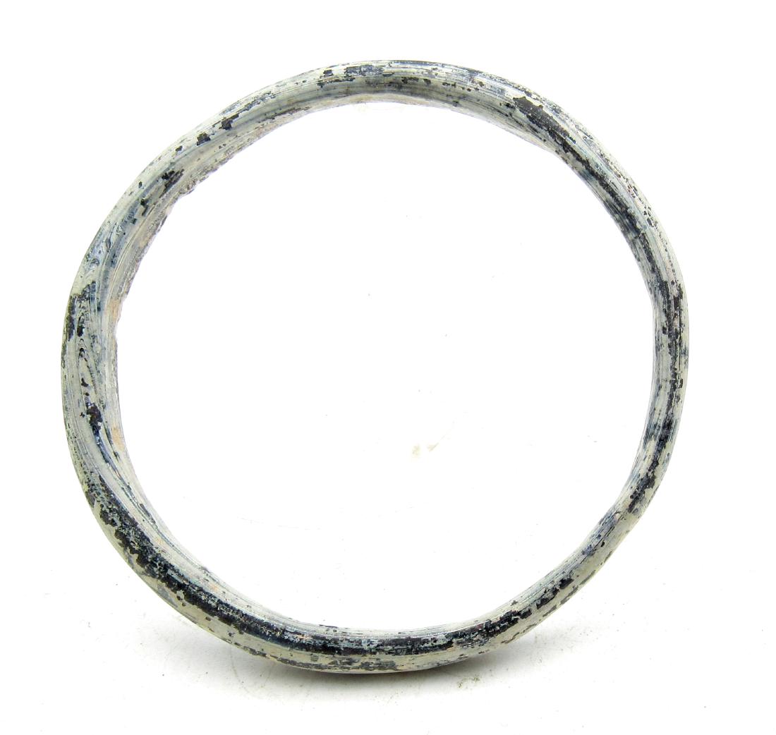 Ancient Byzantine Glass Bracelet: Date: Circa 7th - 9th c. AD Material: glass Provenance: Obtained from an old Austrian collection, purchased from a private collector in Vienna. Dimension: 57mm; 10.5grams Ancient Byzantine Glass Brace