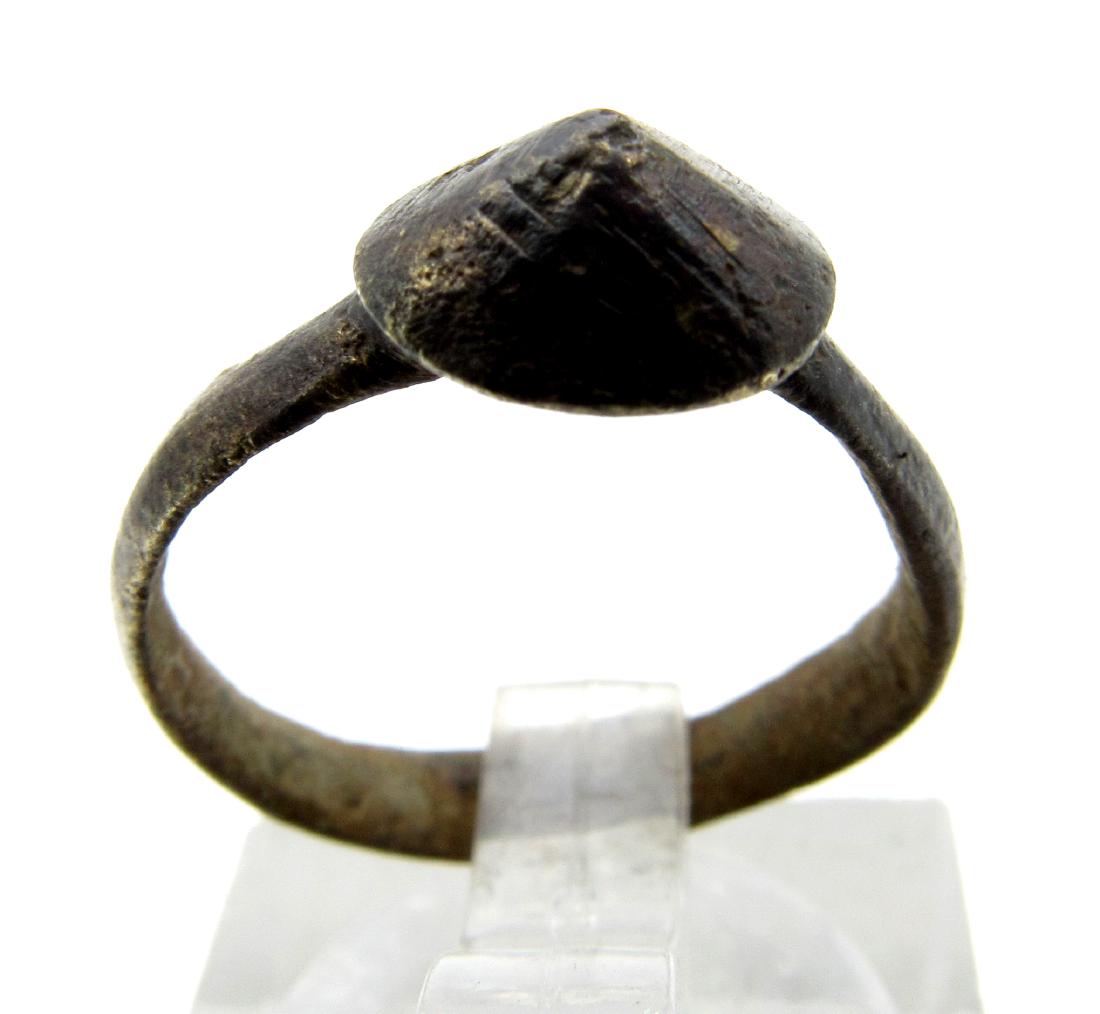 Ancient Roman Bronze Ring with Spike Bezel (1 of 3)