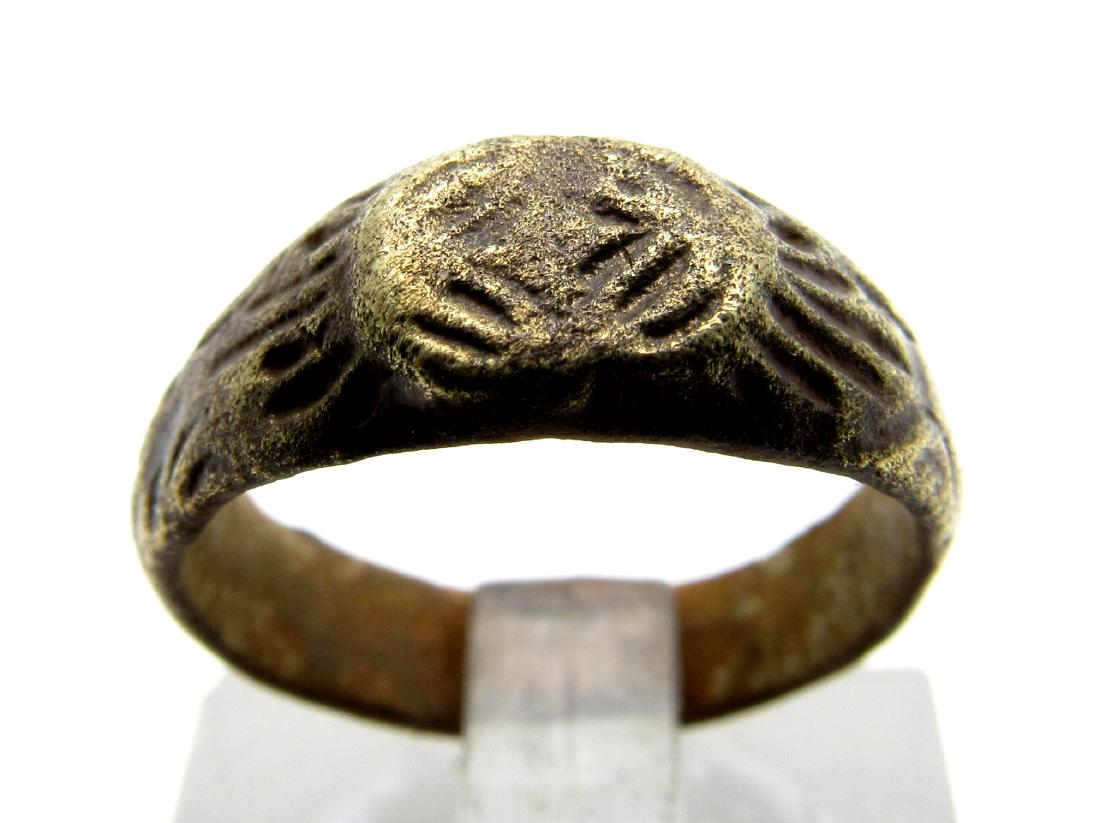 Medieval Viking Bronze Ring with Dragons Eye Motif (1 of 3)
