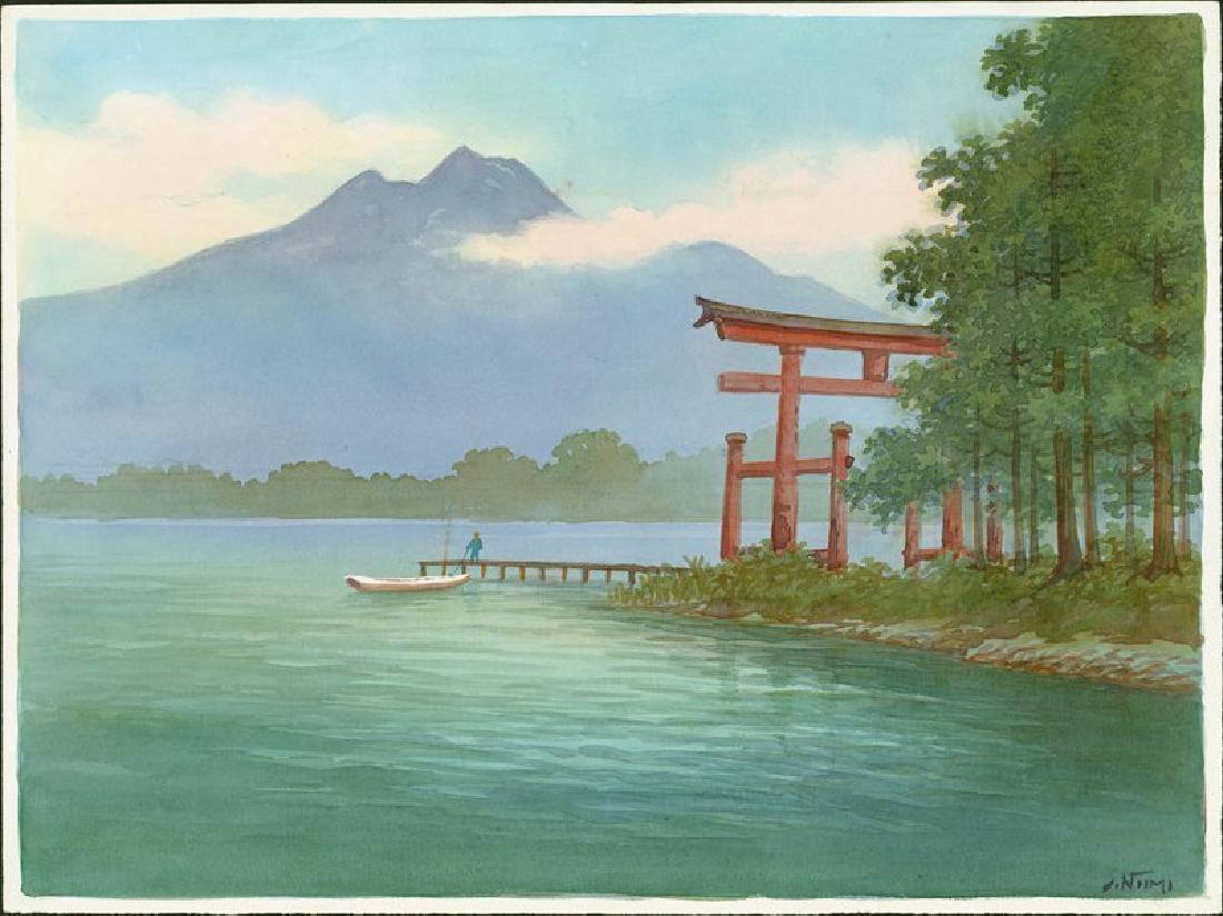 S. Niimi Woodblock View of Hakone (1 of 1)