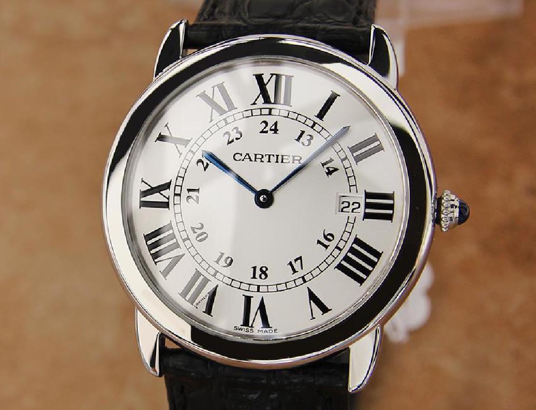 Cartier Ronde Men's 36mm Stainless Steel Quartz Watch (1 of 10)