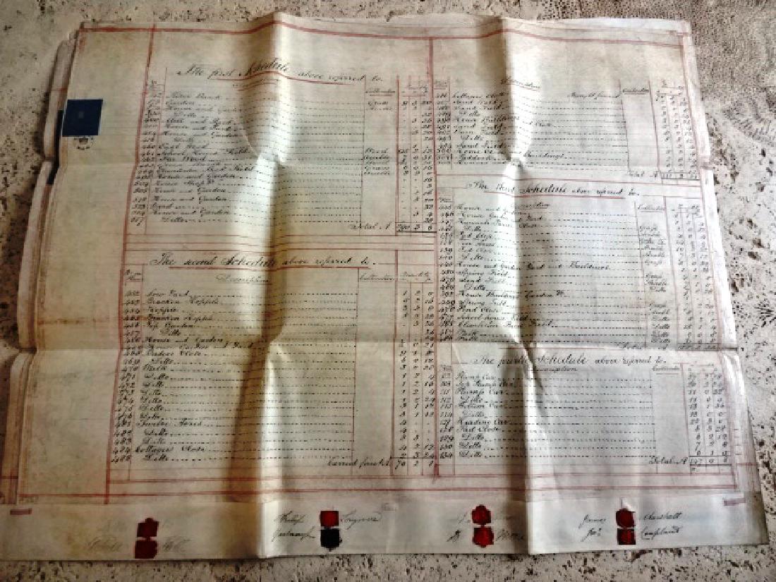 1846 Large Vellum Indenture Eight Seals Signatures (1 of 3)