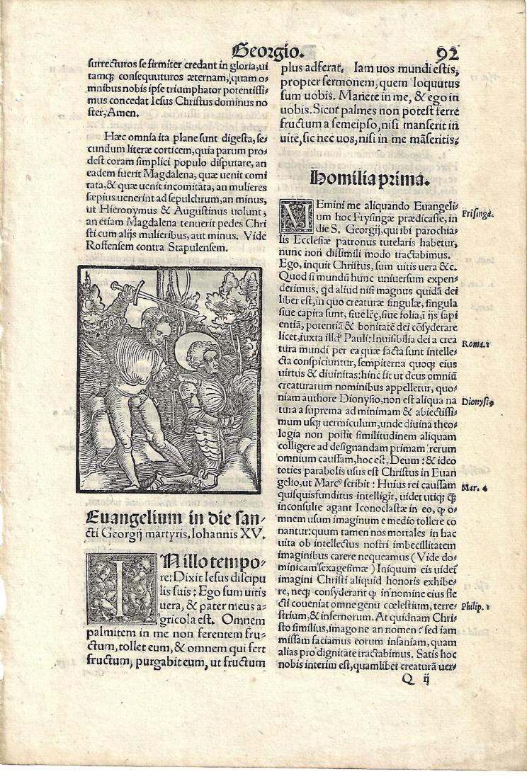 16th C Martyrdom Leaf w/ Woodcut (1 of 1)