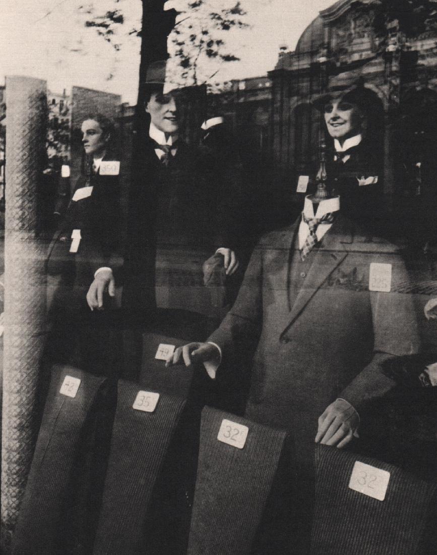 EUGENE ATGET - Shop Window, Tailor dummies: Artist: EUGENE ATGET Print Title: Shop Window, Tailor dummies, 1910 Medium: Sheet-Fed Gravure Printed in 1964 Printed in the Netherlands Image Size: 6.25 x 8 inches Eugene Atget(1857-1927) was a pione