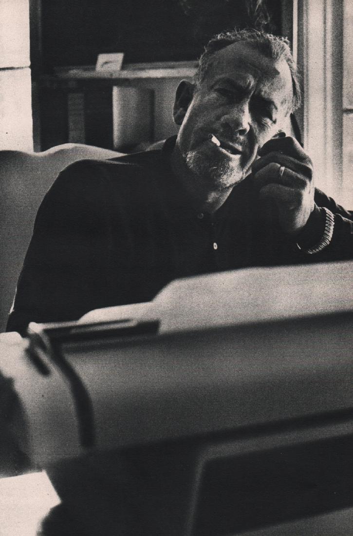 ERICH HARTMANN - John Steinbeck: Artist: ERICH HARTMANN Print Title: John Steinbeck Medium: Sheet-fed Gravure Printing Date: 1962 Printed in the USA Image Size: 6.5 x 10 inches Erich Hartmann (1922-1999) was born in Germany and emigr