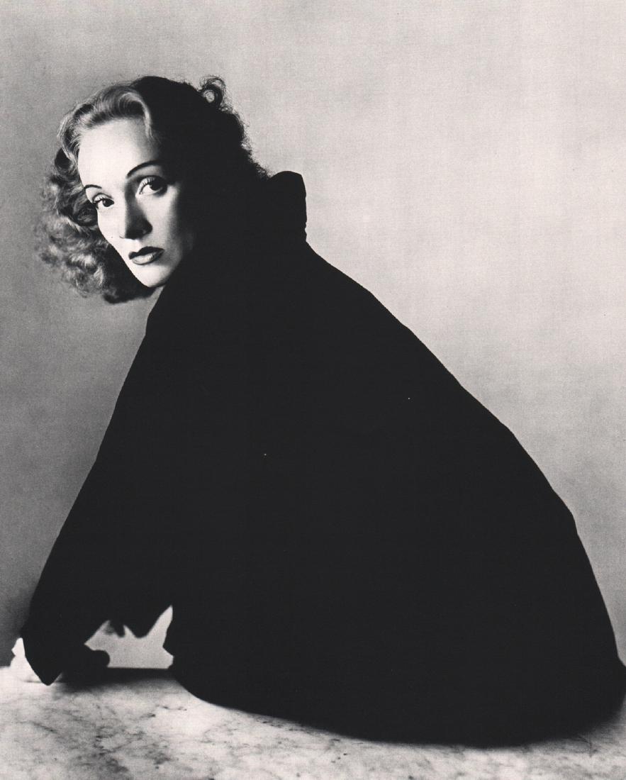 IRVING PENN - Marlene Dietrich: Artist: IRVING PENN Print Title: Marlene Dietrich Medium: Sheet-Fed Gravure Printing Date: 1960 Printed in Switzerland Image Size: 8.25 X 10 inches Irving Pennwas an American photographer known for hi