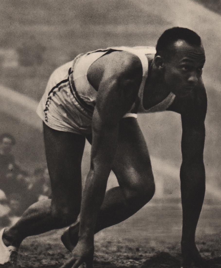 LENI RIEFENSTAHL - Jesse Owens: Artist: LENI RIEFENSTAHL Print Title: Jesse Owens From the 1936 Olympics in Germany Medium: Sheet-fed Gravure Printing Date: 1937 Printed in: Germany Image Size Approx. 7.5 X 9 inches Helene Bertha Am