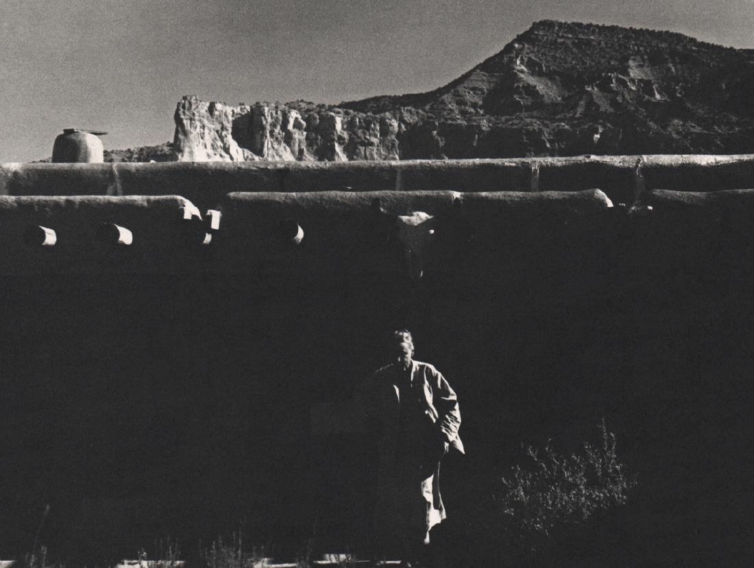 TODD WEBB - Georgia O'Keefe on the Patio: Artist: TODD WEBB Print Title: Georgia O'Keefe on the Patio, Ghost Ranch, 1959 Medium: Sheet-fed Gravure Printing Date: 1984 Printed in Japan Image Size: 9.5 X 7.5 inches Todd Webb (1905-2000) used do