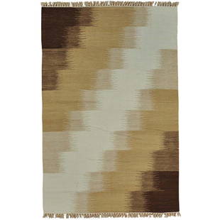 Wool Durie Kilim Hand Woven Flat Weave Rug 4x6: 100 Percent Wool Durie Kilim Hand Woven Flat Weave Oriental RugPrimary materials: WoolLatex: NoPile height: 0.25 InchesStyle: TraditionalPrimary color: MultiSecondary colors: Chocolate Brown, Gold,