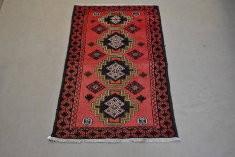 Persian Hamadan Runner Rug 3.2x5.8: Nicely contrasted 6' Persian Hamadan runner. Size 3.2 X 5.8 feet, made of fine quality lamb's wool pile on cotton foundation, and this beautiful rug employs a very lively design that is highly