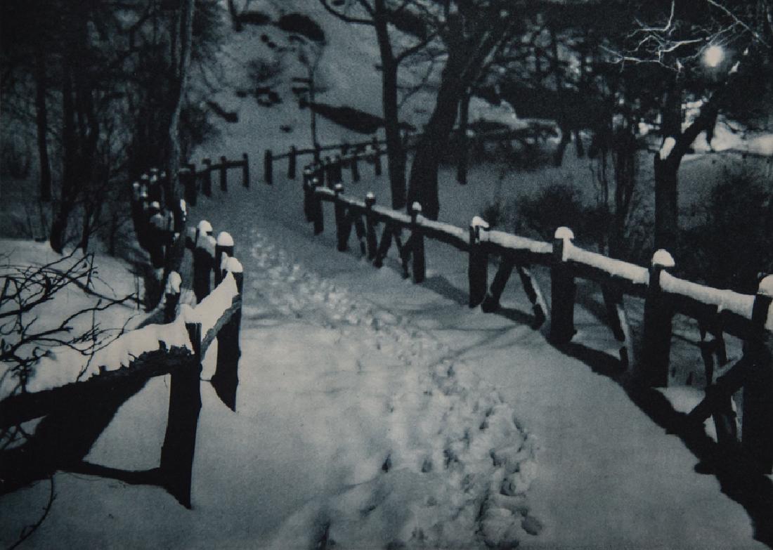 ADOLF FASSBENDER - Snow Caps: Artist: Adolf Fassbender Title: Snow Caps Medium: 1937 Hand Pulled Gravure Printed in USA Dimensions: 10.25x7.75" Unmounted Fassbender oversaw every aspect of this printing. Comes with COA Please note