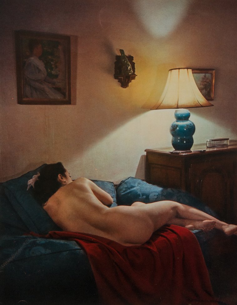 EMILE SAVITRY - Nude At Rest: Artist: Emile Savitry Title: Nude At Rest Medium: 1950s Sheet Fed Color Gravure Dimensions: 8x11" Unmounted With COA Emile Savitry (1903-1967) was a French photographer and painter active in the 20th