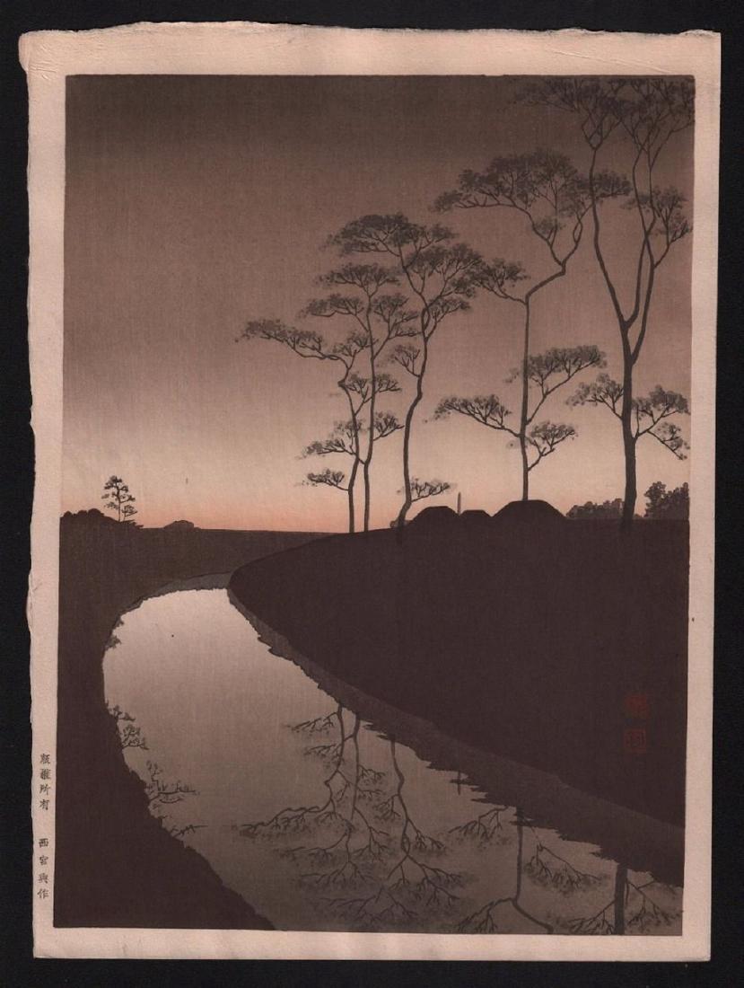 Shoda Koho Sepia Woodblock River Runs Through It (1 of 1)