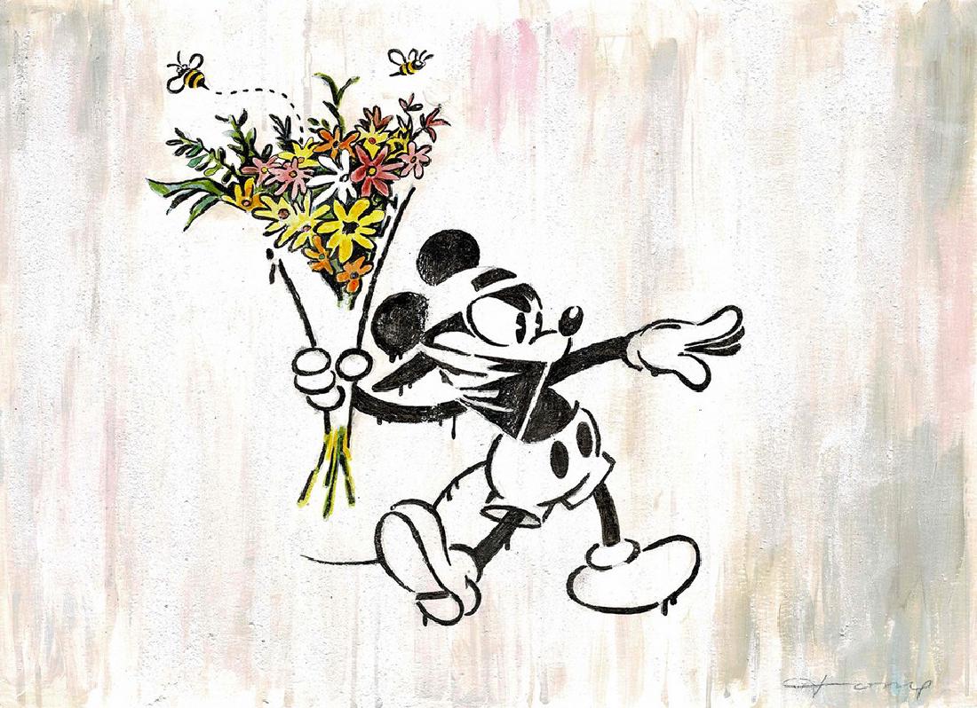 Original Painting Mickey Mouse Inspired Banksy