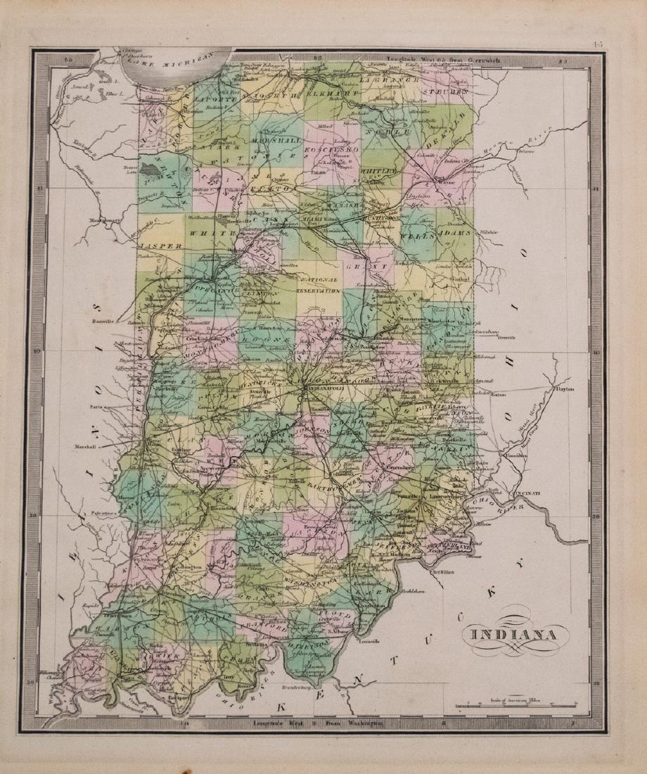 Greenleaf: Antique Map of Indiana, 1842 (1 of 1)