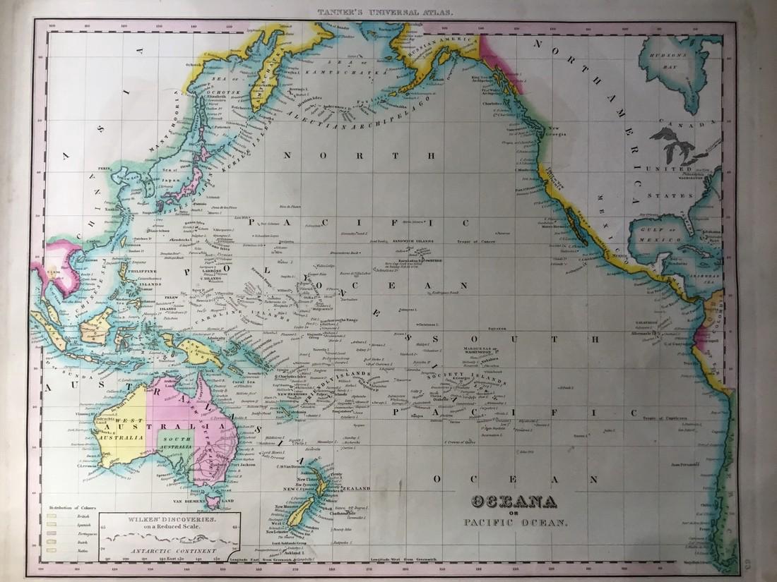 Tanner: Antique Map of Australia & Pacific Ocean, 1843 (1 of 1)