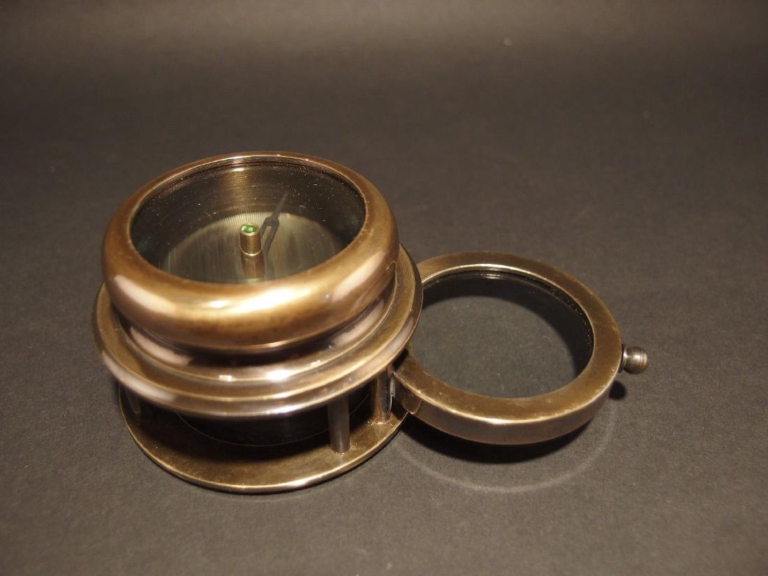 Heavy Brass Map Compass w Folding Magnifying Glass (1 of 6)