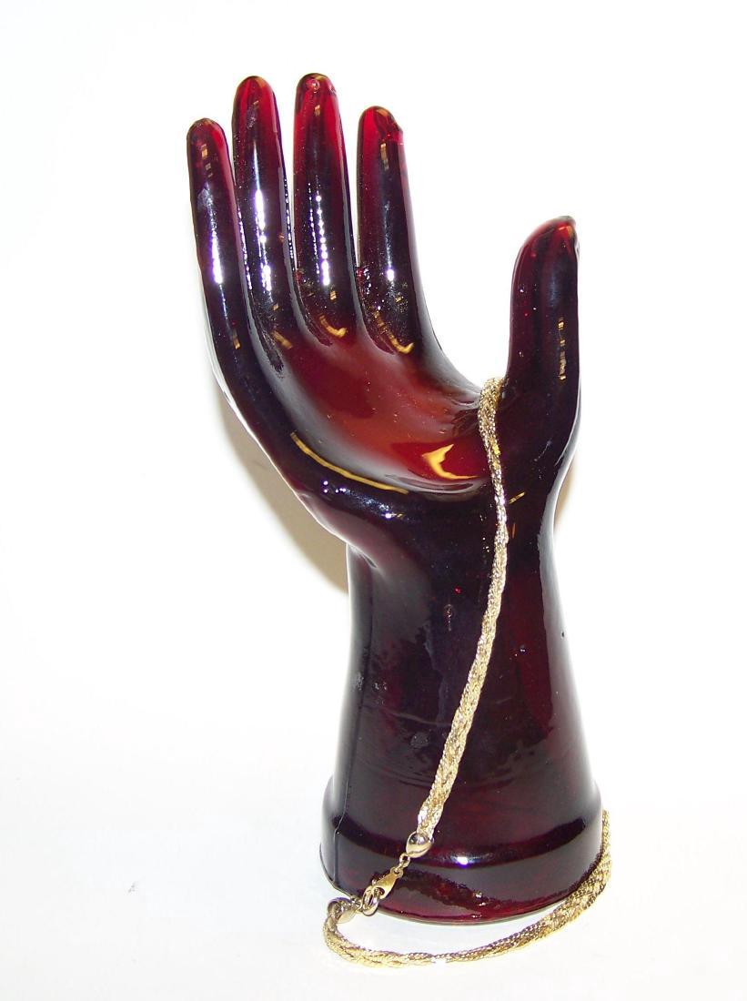 Vintage Ruby Red Glass Hand Jewelry Display (1 of 6)