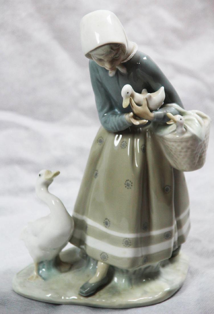 LLadro #4568 "Shepherdess With Geese." Glazed. (1 of 5)