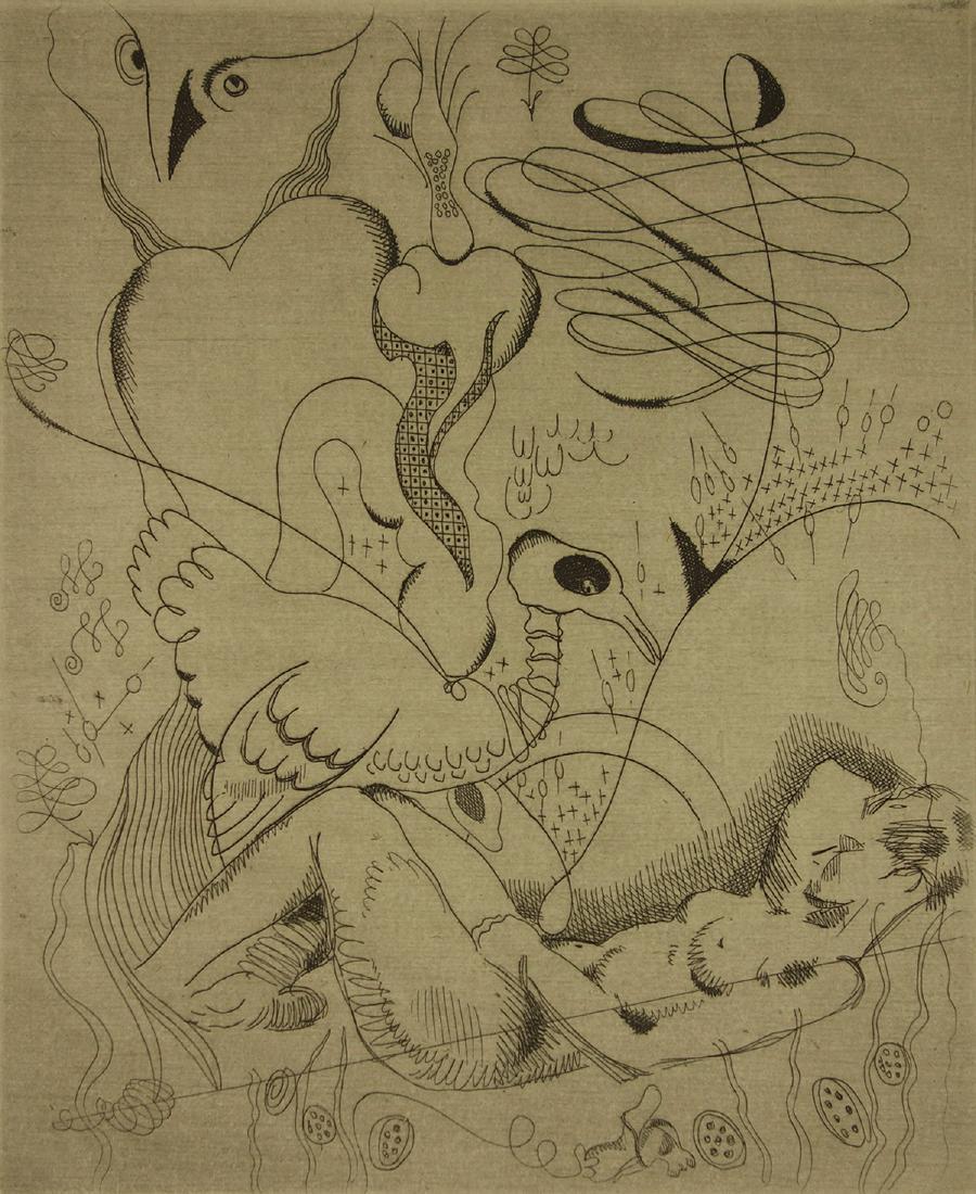 Jacques Maret Surrealist Composition Etching (1 of 7)