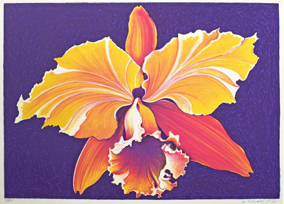 Lowell Nesbitt Orchid Lithograph (1 of 1)