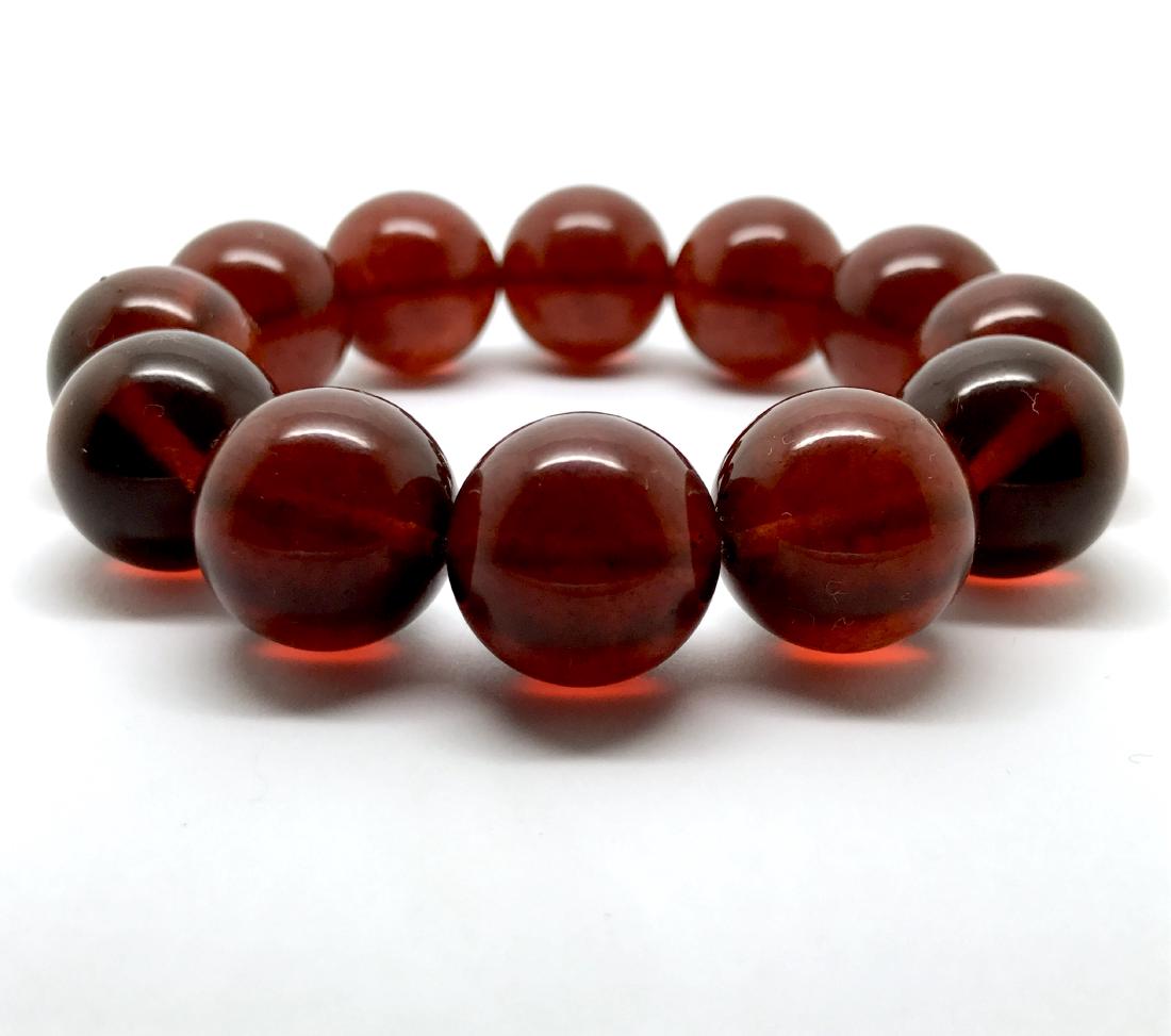 Baltic amber bracelet of large beads, 28.8 gr (1 of 7)