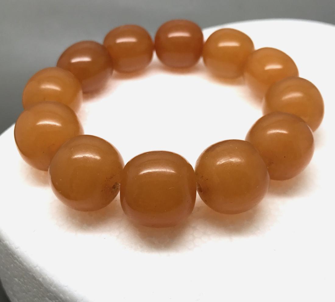Art deco Baltic Amber bracelet in opaque butterscotch (1 of 10)