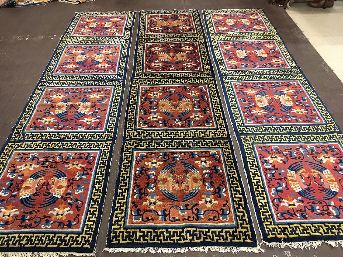 3 Tibetan Ninghsia Runner Rugs 10x2.6 (1 of 10)